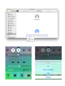Inställningar för airdrop